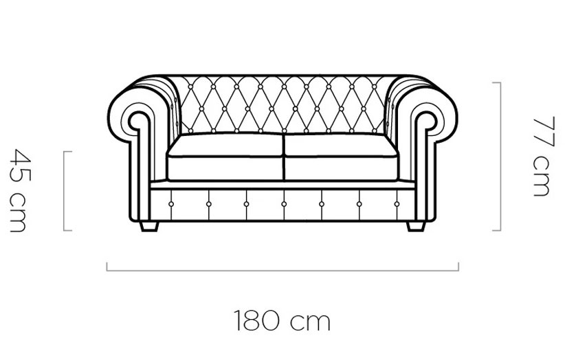 sofa chesterfield 2 osobowa