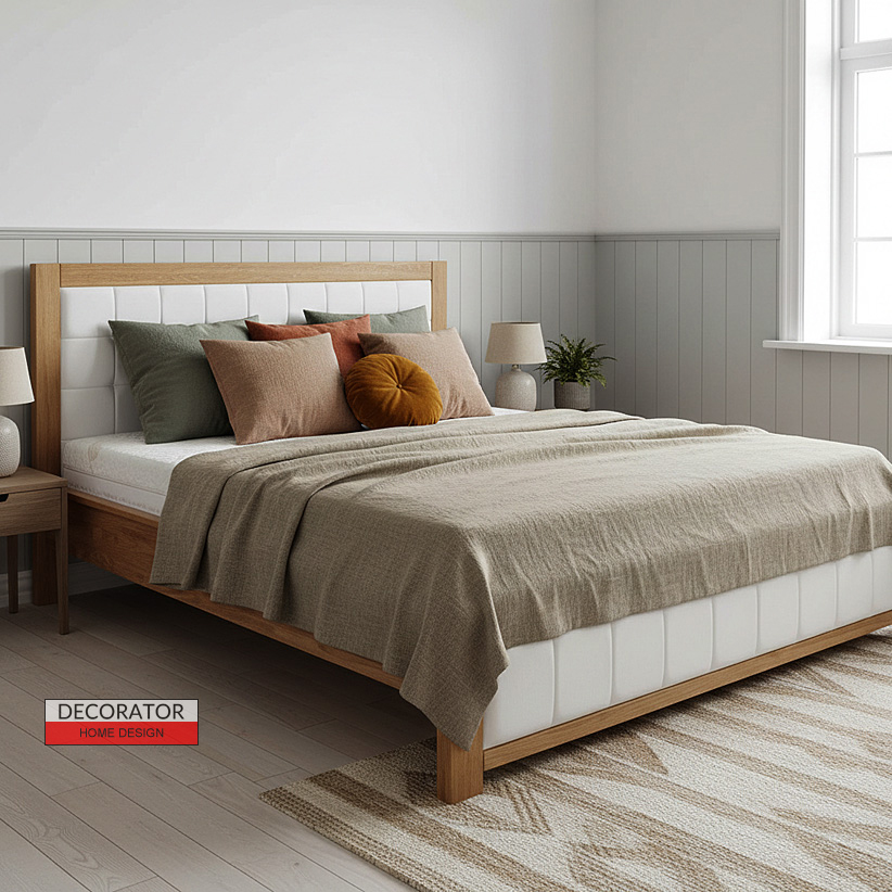 łózko dębowe 214 z przszyciami pionoywymi Decorator poznań a