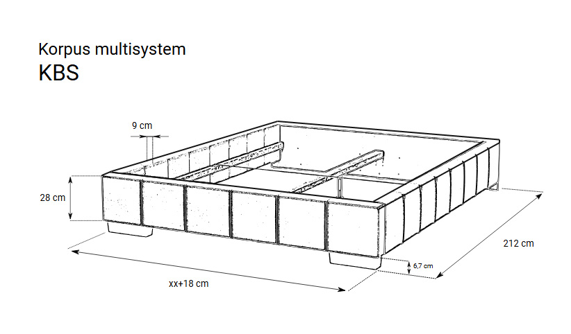KORPUS ŁÓZKA MK FOAM KOŁO